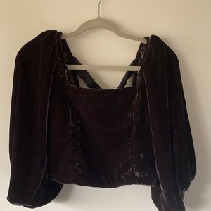 Free people cropped velvet shirt
